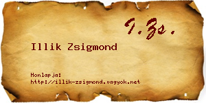 Illik Zsigmond névjegykártya